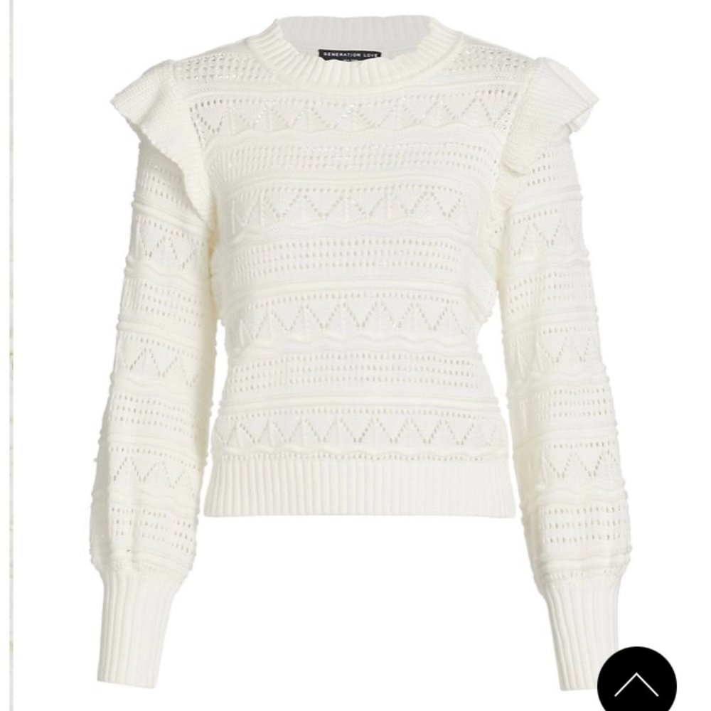 Generation Love Sienna Pointelle Ruffle Sweater